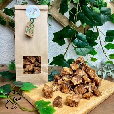 Palomitas de pollo. Premios y snacks naturales para perros y gatos.