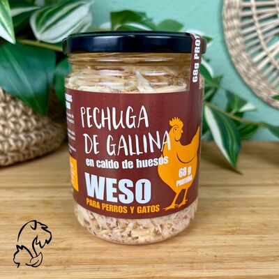 WESO PECHUGA DE GALLINA EN CALDO DE HUESOS DE GALLINA 400 G