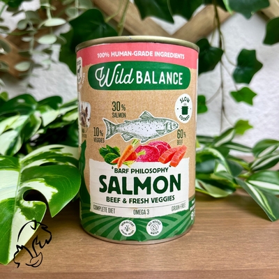 WILD BALANCE LATA DE TERNERA Y SALMÓN 400 G