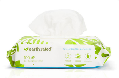 Earth Rated 100 Toallitas -Sin Aroma