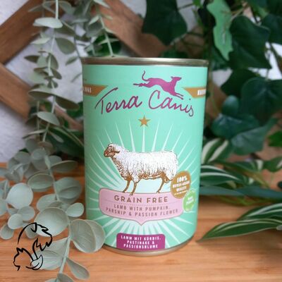 Terra Canis Lata Cordero con Calabaza, Chirivía y Flor de la pasión 400 g