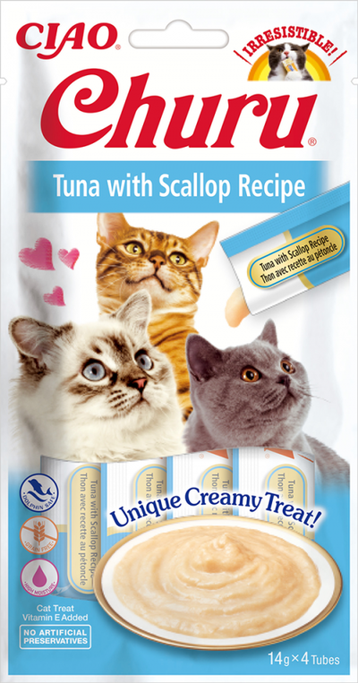 Churu para gatos - Cremoso sabor Atún con Vieiras