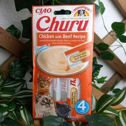 Churu para gatos - Cremoso sabor Pollo con Buey