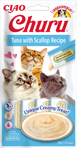 Churu para gatos - Cremoso sabor Atún con Vieiras